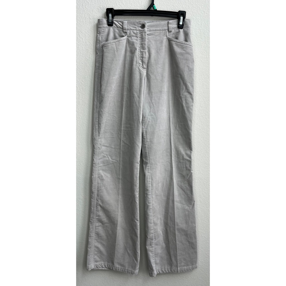 Olsen Europe Mona Corduroy Pants Women's Taupe Gray Straight Leg Size 8‎ 29x31
